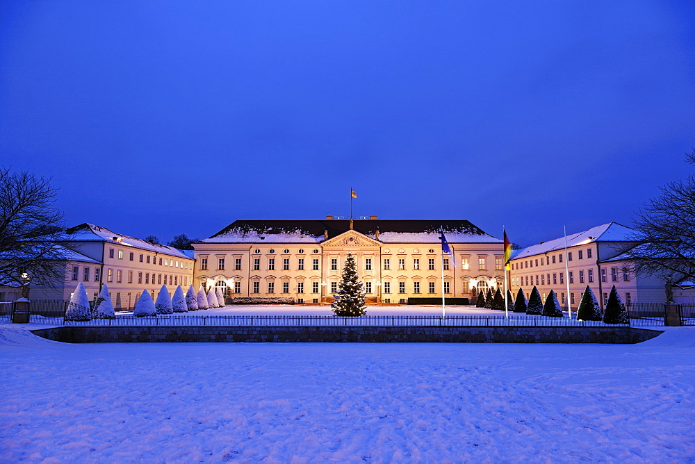 Bellevue Palace at winter night, Germany, Berlin, Bellevue Palace