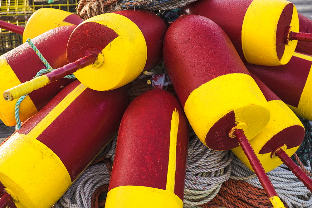 Colorful buoys and ropes