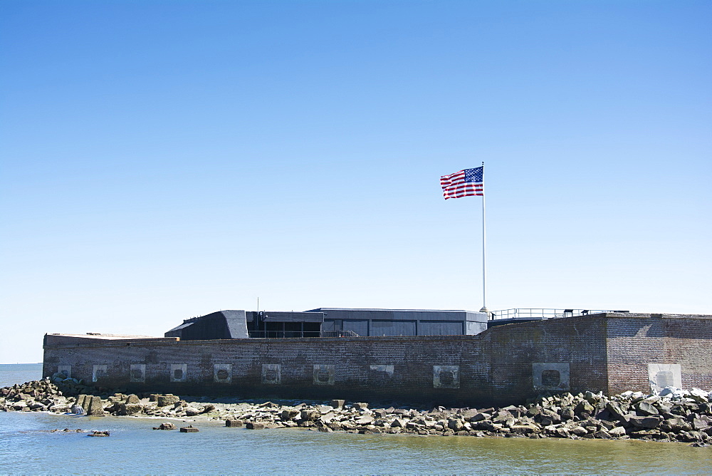 South Carolina, Charleston, Fort Sumter on sunny day