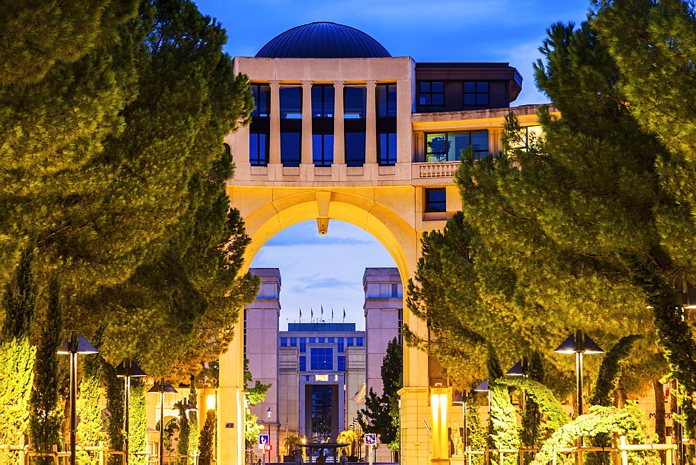 France, Occitanie, Montpellier, Modern architecture of Quartier Antigone