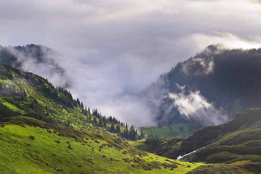 Ukraine, Zakarpattia, Rakhiv district, Carpathians, Maramures, Mountain landscape