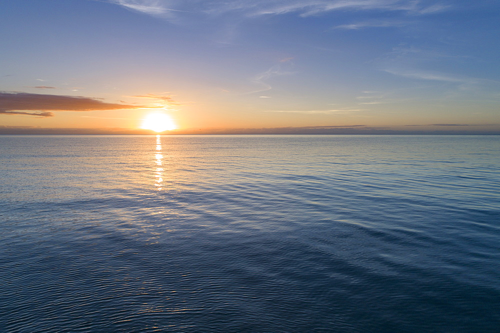 Sea at sunset (Drone)