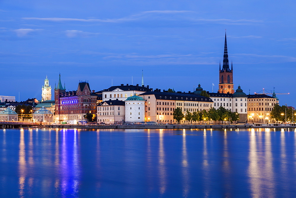Skyline at sunset in Stockholm, Sweden