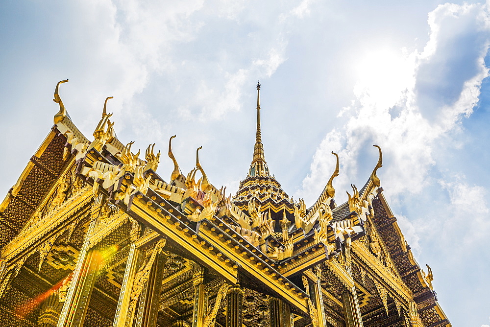 Low angle view of Wat Phra Kaew in Bangkok, Thailand