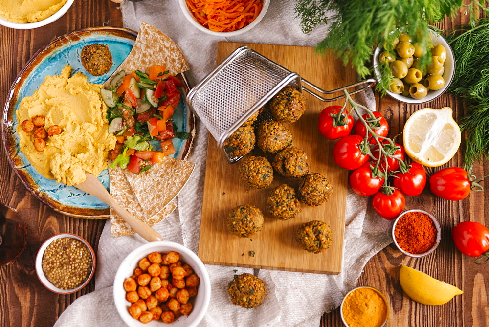 Falafel with ingredients