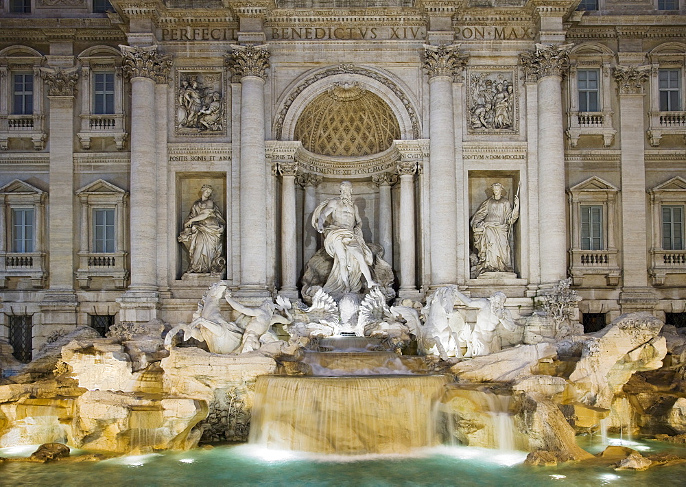 Trevi fountain and statues, Rome, Italy