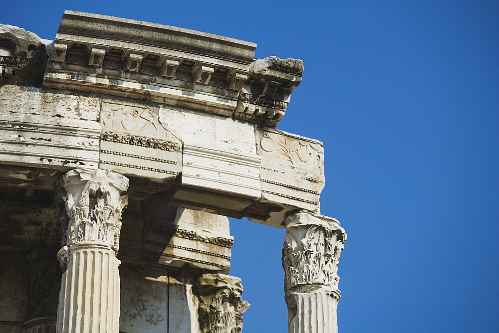 Close up of Temple of Vesta, Roman Forum, Italy