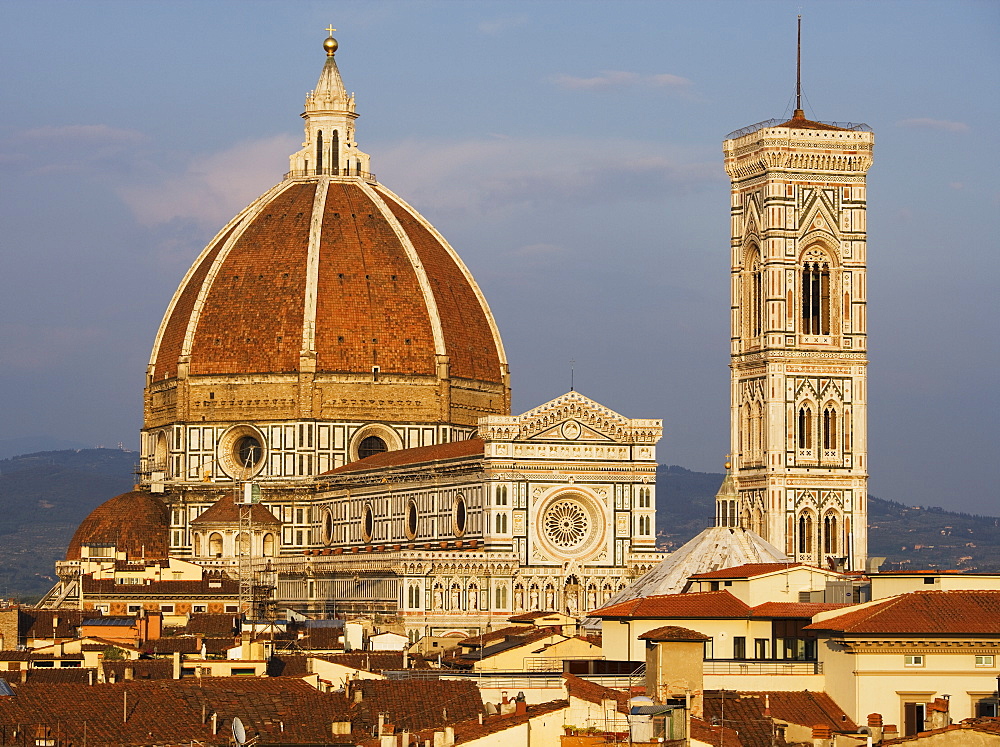 City rooftops and the Duomo Santa Maria Del Fiore, Florence, Italy