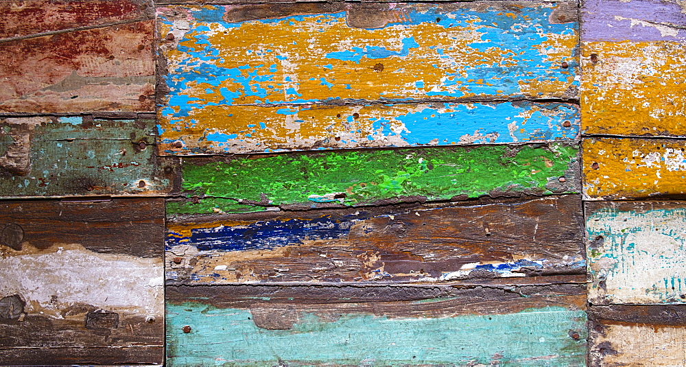 Weathered painted wood