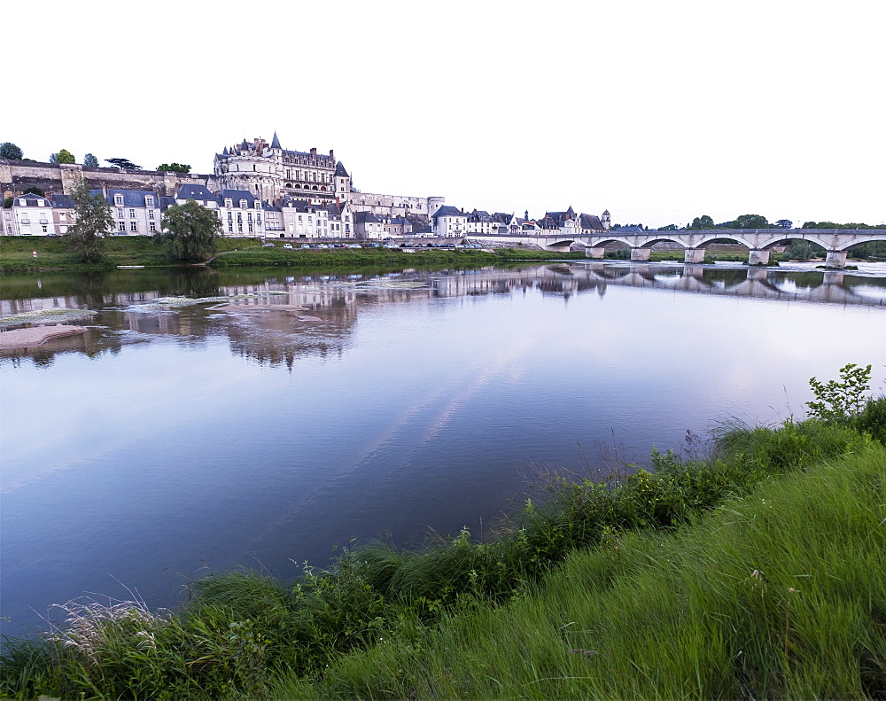 Amboise town by river in Loire Valley, France