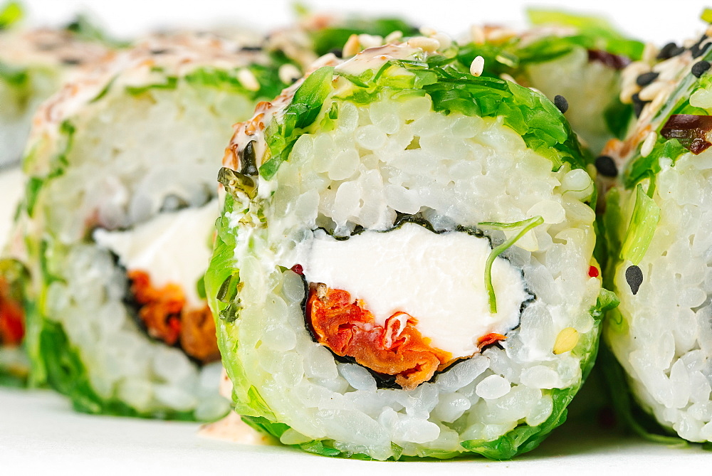 Sushi with seaweed and cream cheese