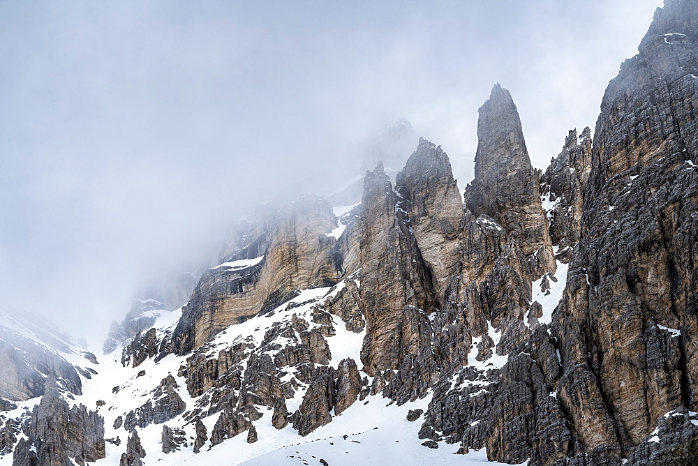 Cloud over Dolomite mountains, Passo Giau, Belluno, Italy