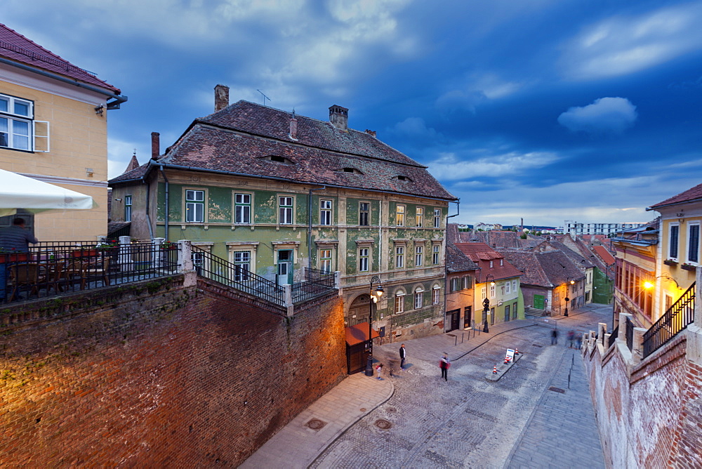 Street in old town of Sibiu, Romania