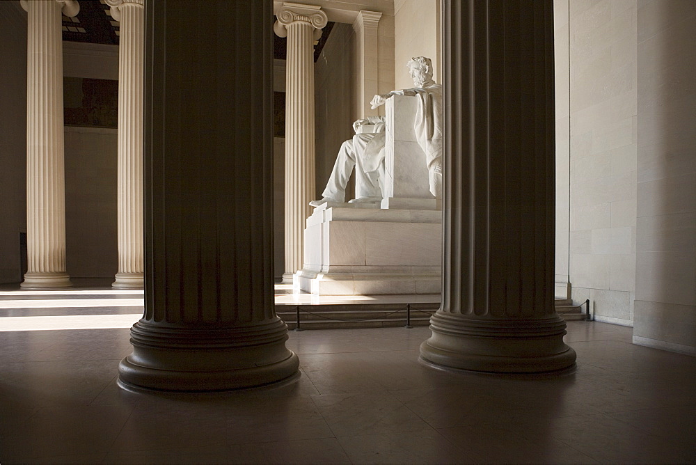 Lincoln Memorial interior with statue Washington DC USA 