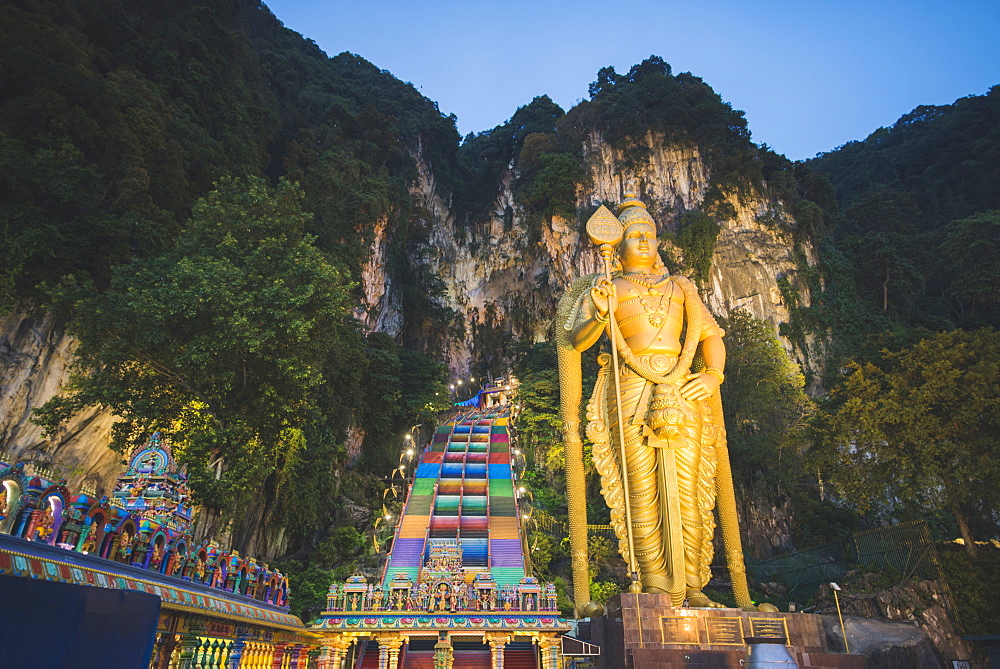 Statue of Lord Murugan outside Batu Caves in Malaysia