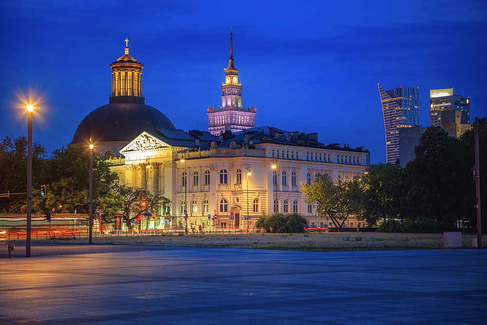 Holy Trinity Church behind Zacheta National Gallery Of Art in Warsaw, Masovia, Poland