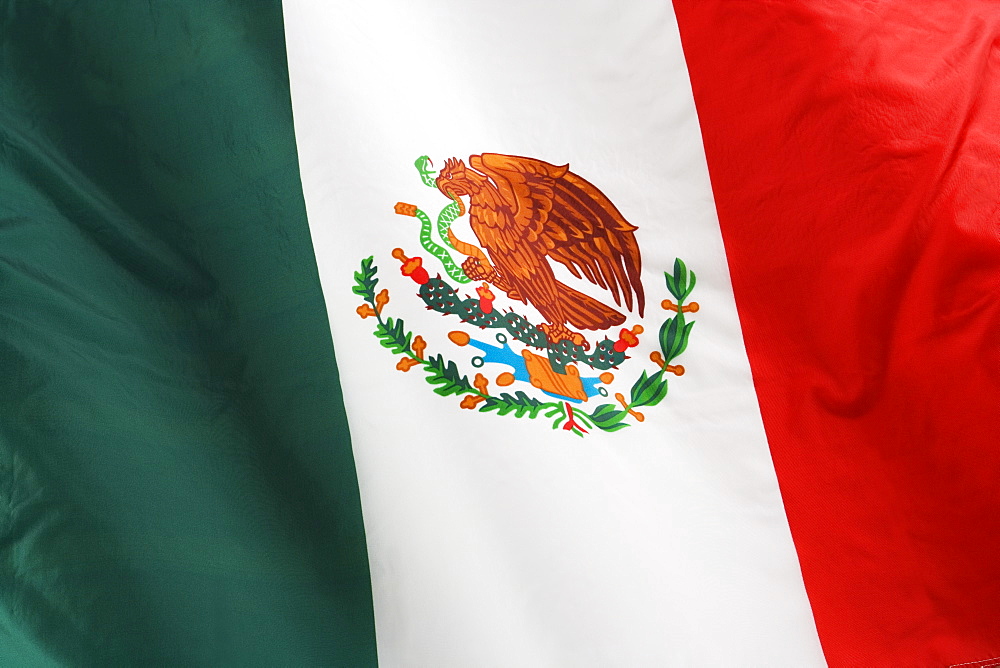 Close up of flag of Mexico