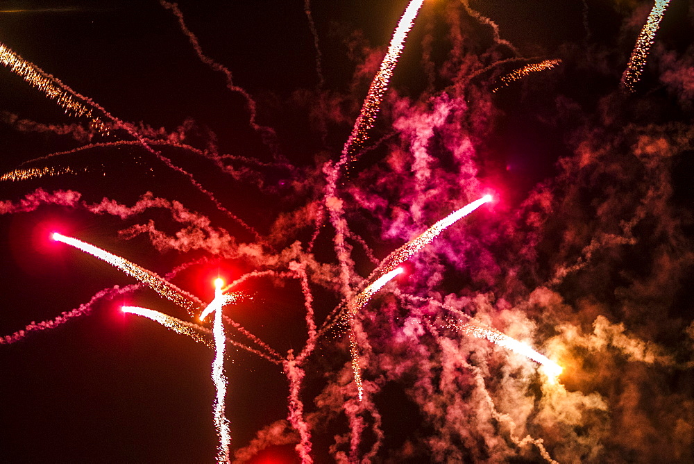 Fireworks in night sky