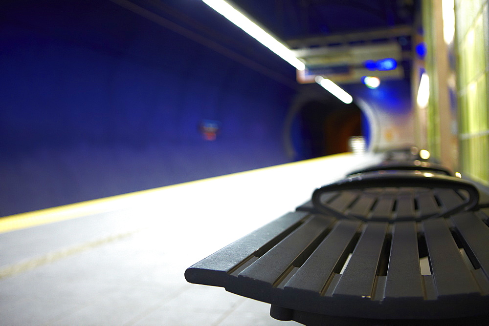 Empty subway platform