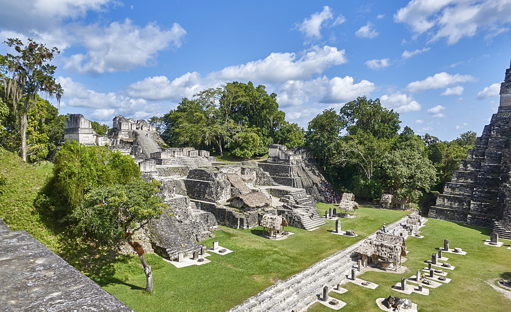 Guatamala, Tikal, View of Mayan pyramid