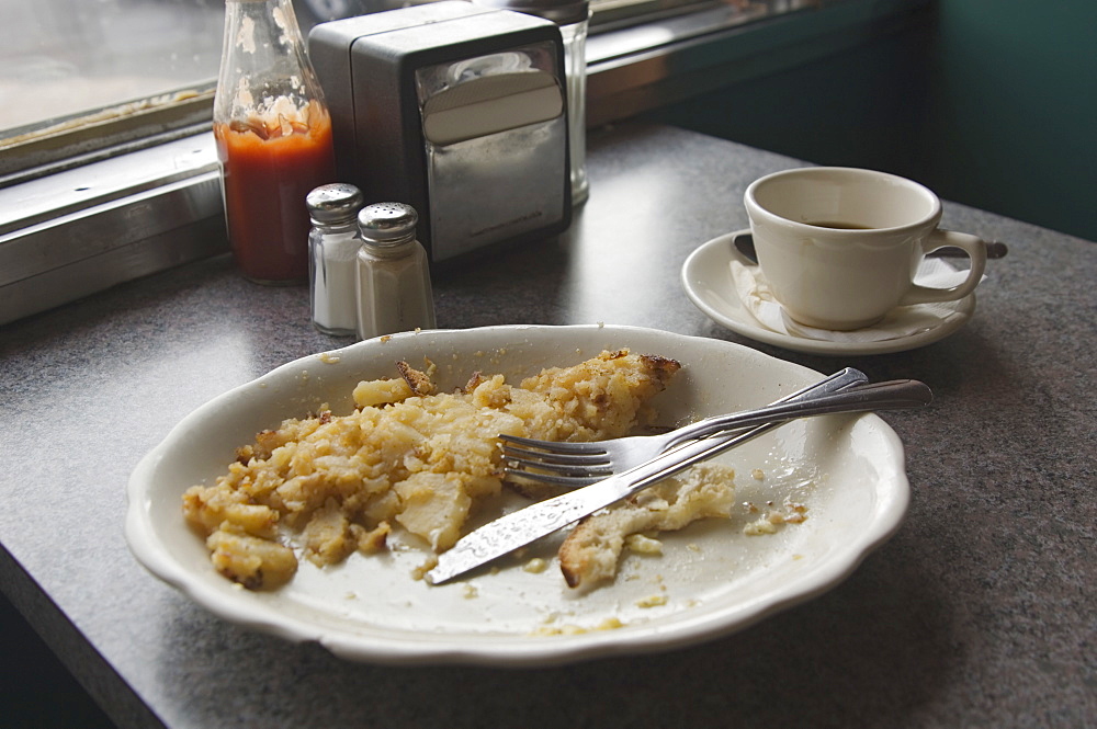 Still life of half eaten meal