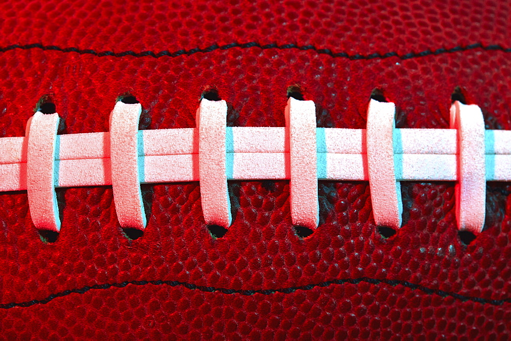 Detail of football stitching