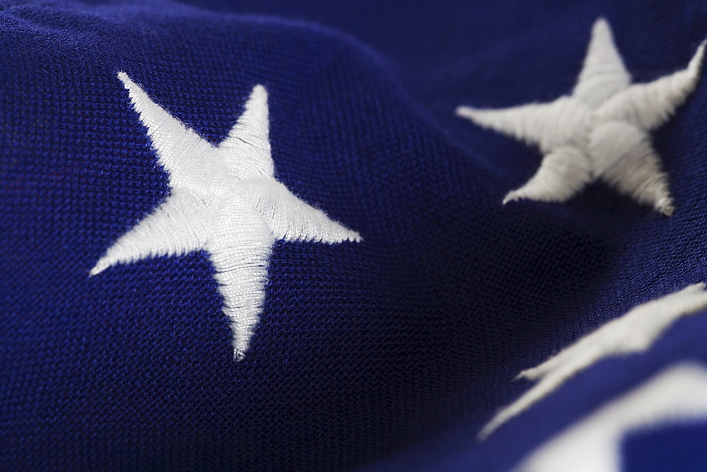 Closeup of stars on American flag