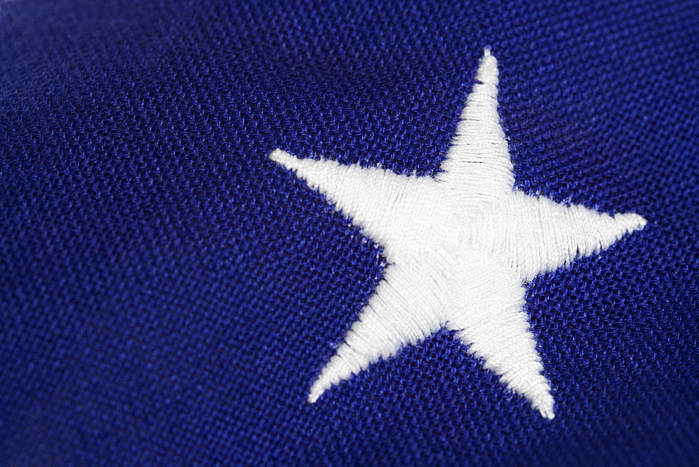 Closeup of star on American flag