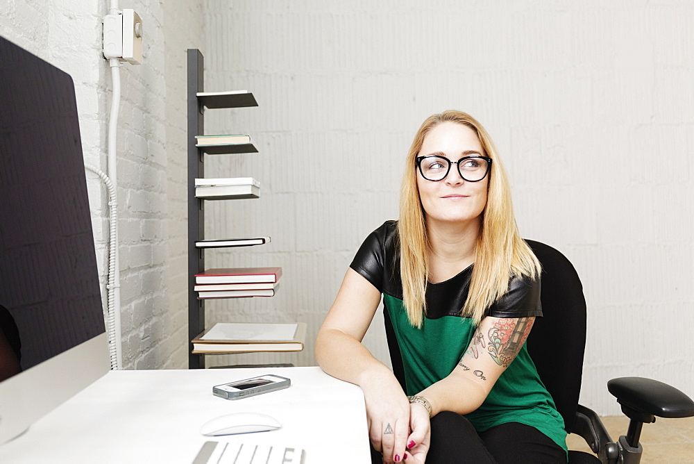 Portrait of businesswoman in design office