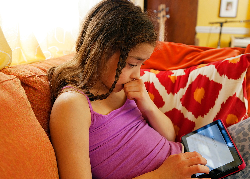 Girl with electronic book