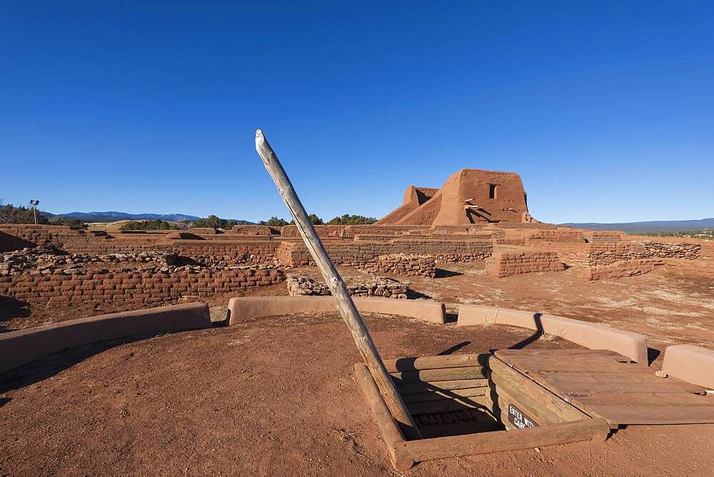 USA, New Mexico, Pecos, Spanish Mission Church ruins at Pecos National Historical Park