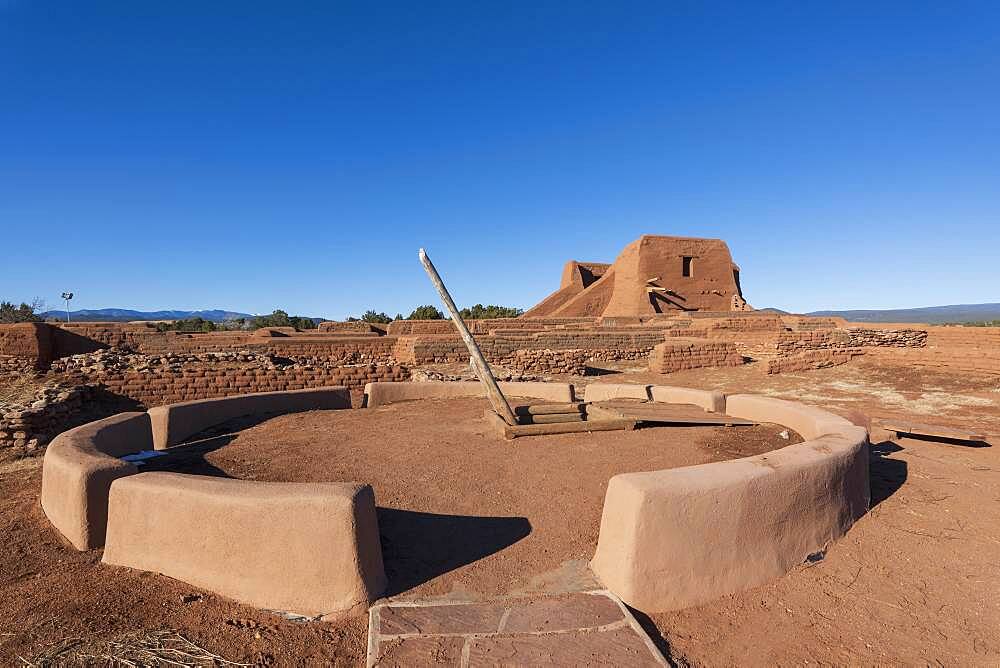 USA, New Mexico, Pecos, Spanish Mission Church ruins at Pecos National Historical Park