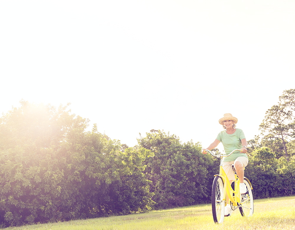 Senior woman on bike