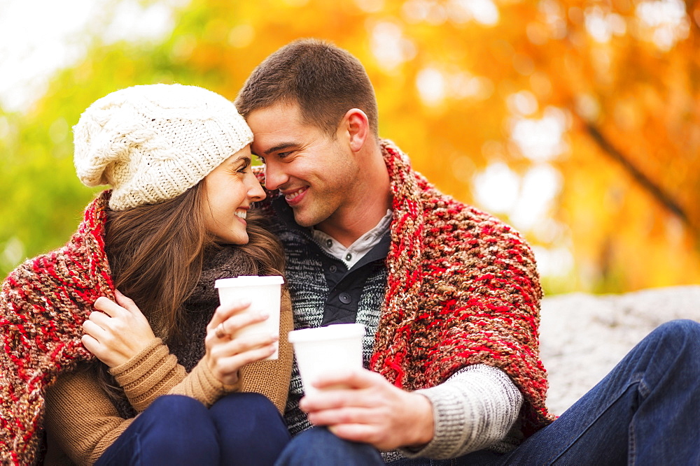 Portrait of couple in Central Park, USA, New York State, New York City