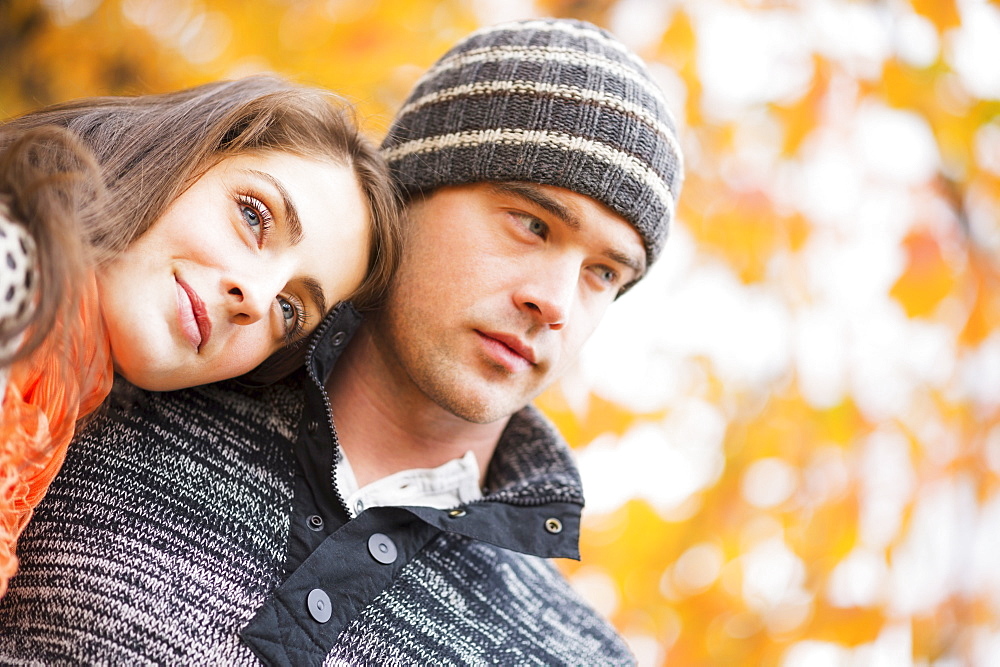 Portrait of couple in Central Park, USA, New York State, New York City