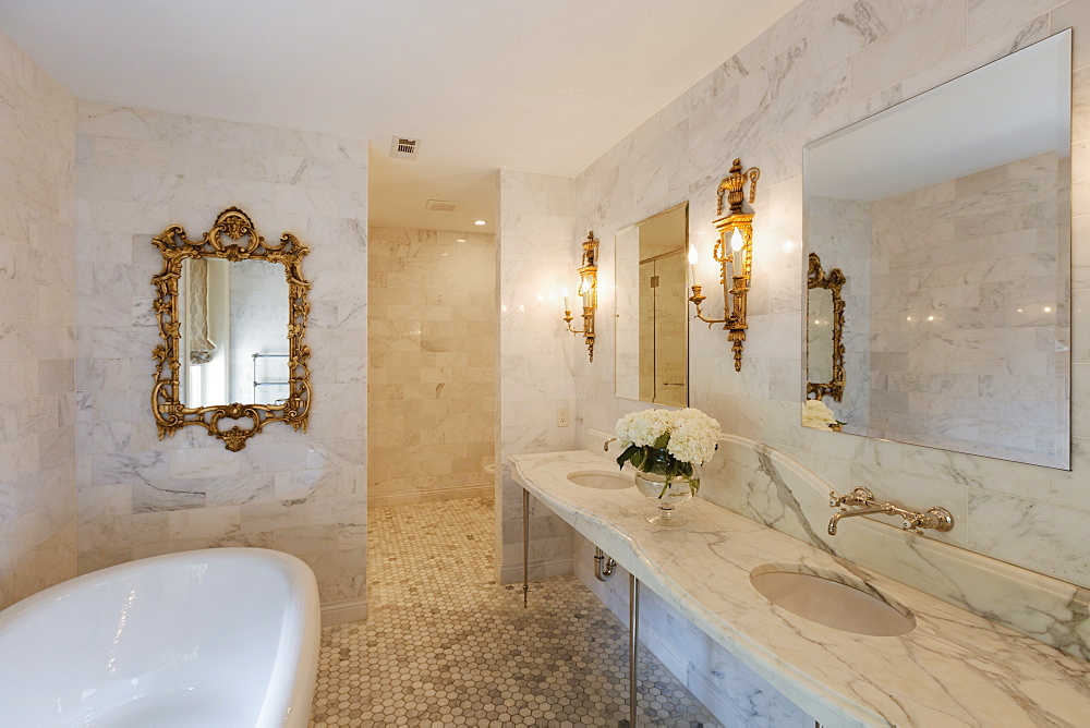 Interior of luxury bathroom