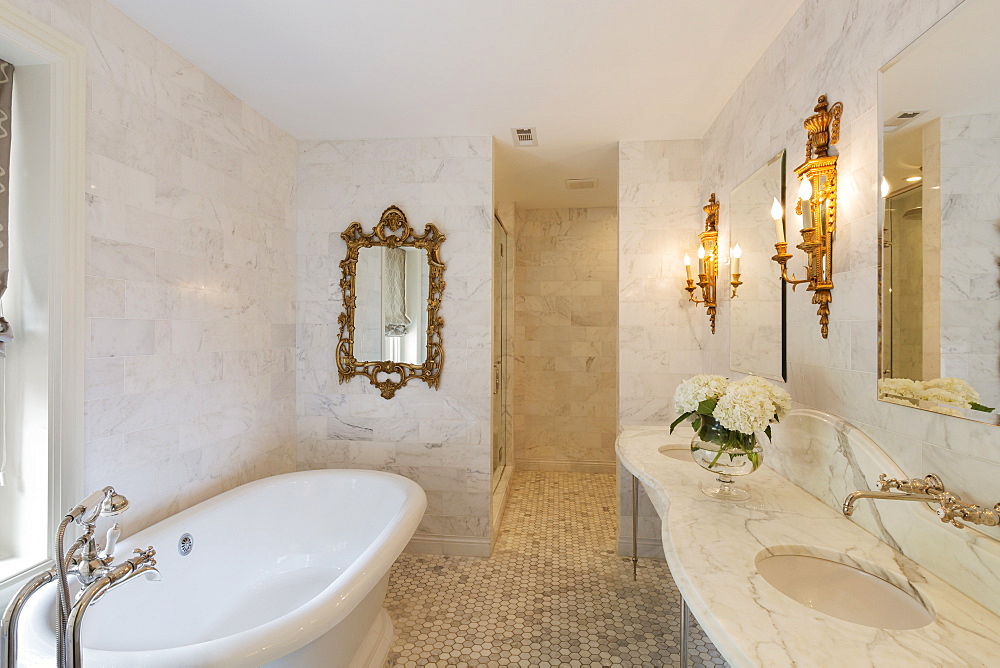 Interior of luxury bathroom