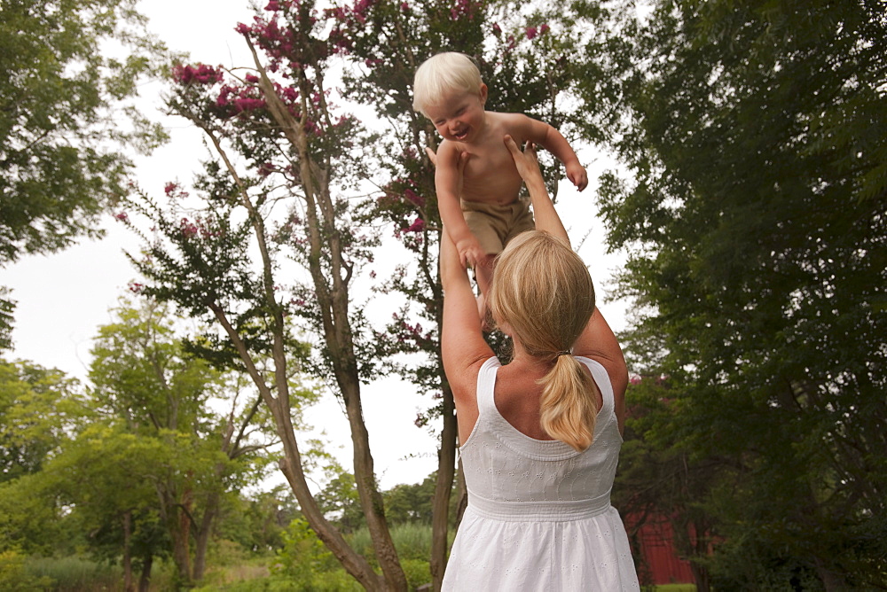 Woman holding baby