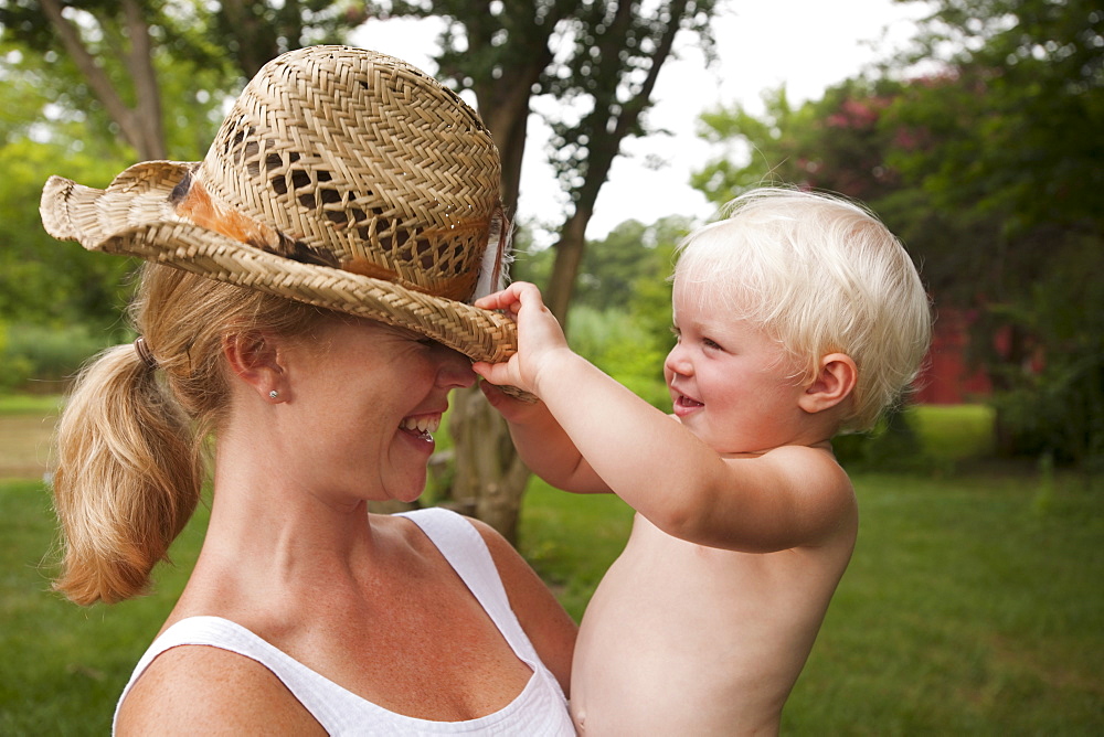 Woman holding baby