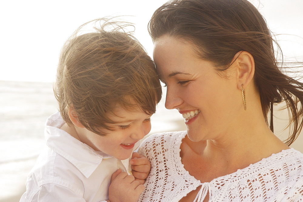 Mother and child laughing