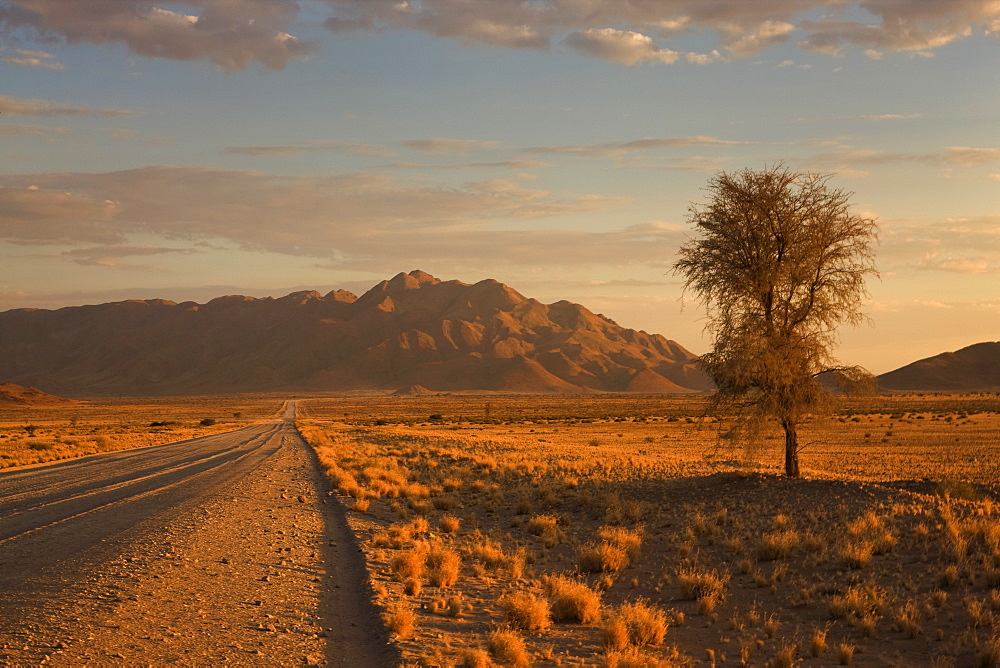 Road and mountains, Namib Desert, Namibia, Africa