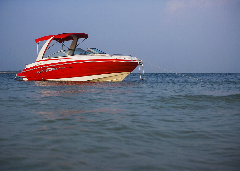 Surface shot of boat in water, Florida, United States
