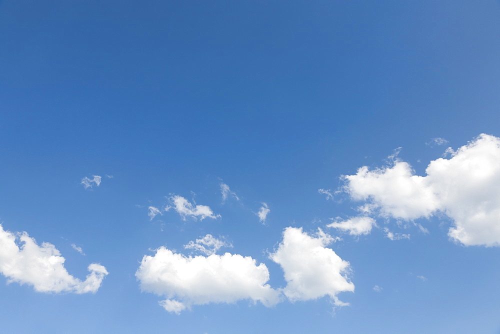 Blue sky with puffy clouds