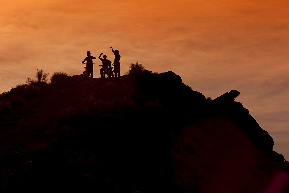 Downhill mountain bikers