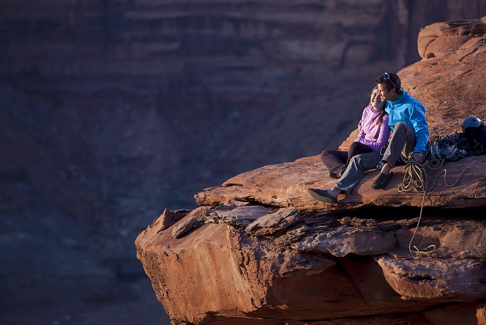 Hikers at top of cliff