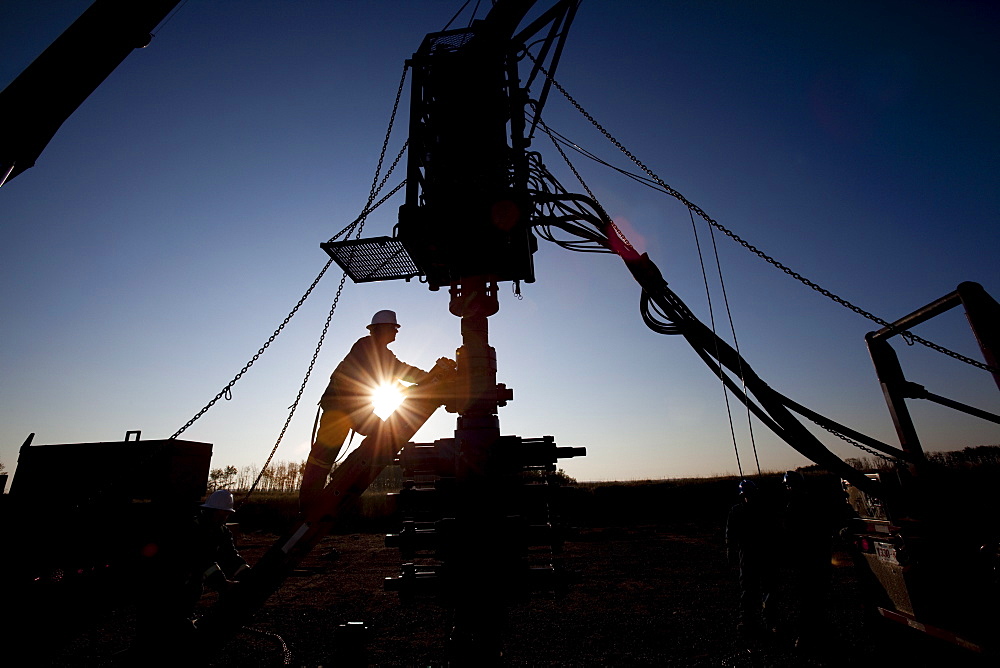 Silhouette of industrial worker