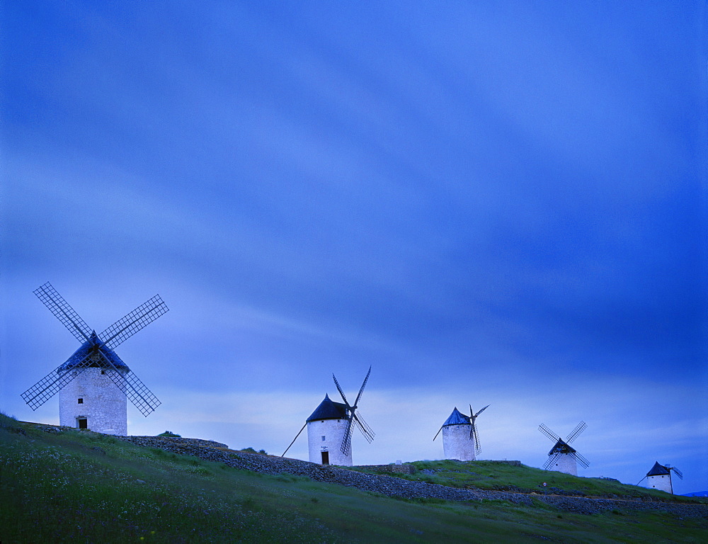 Row of windmills