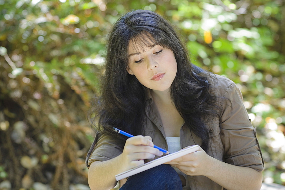 Young female sketching