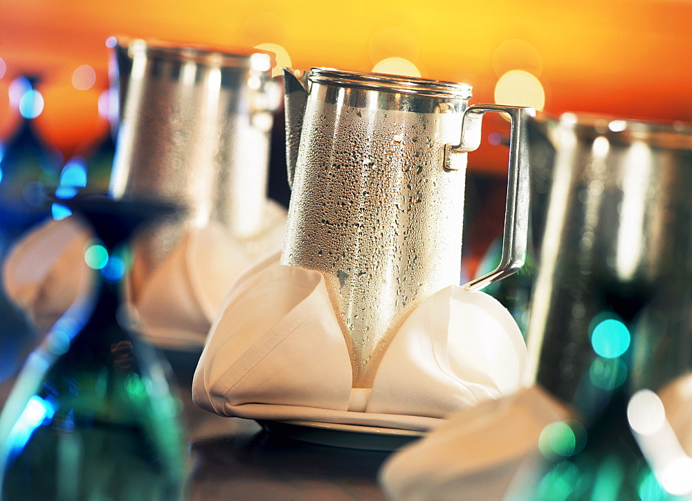 Tea pots decorated with napkins