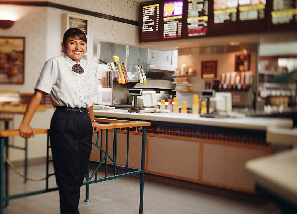 Young woman in restaurant, portrait